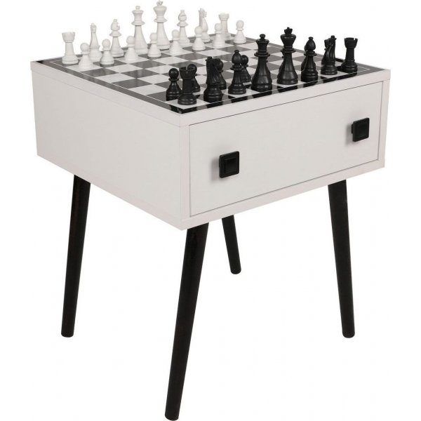 Schachtisch Schach 50 x 50 cm - Weiß/Schwarz Schachtisch Schach 50 x 50 cm - Weiß/Schwarz