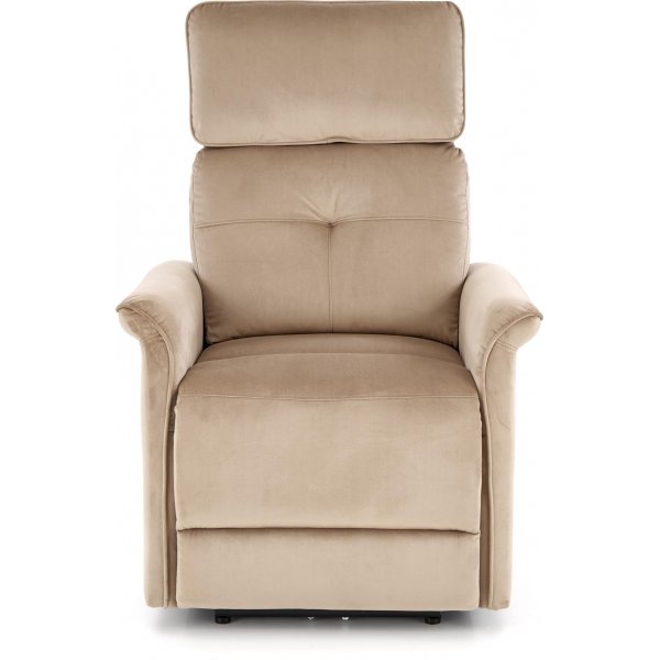 Elektrischer Relaxsessel Semir mit USB - beigefarbener Samt Elektrischer Relaxsessel Semir mit USB - beigefarbener Samt