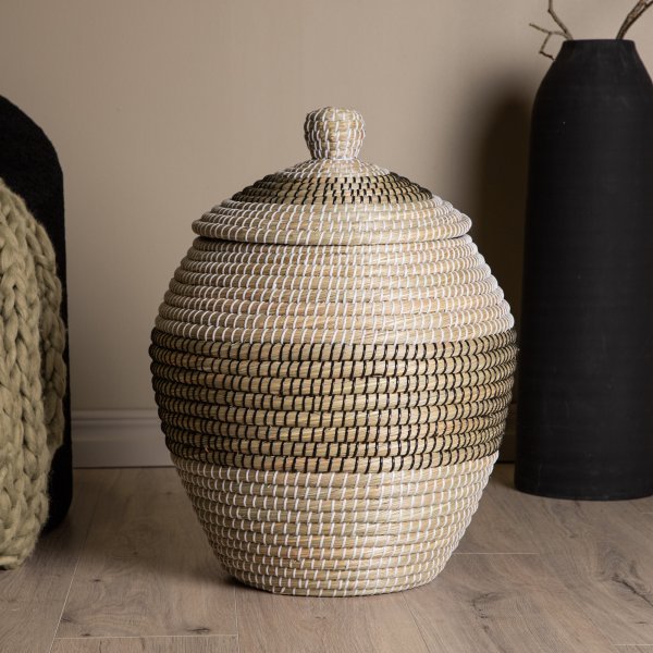 Chennai-Korb 33 cm - Beige/Seegras