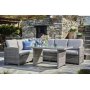 Moreno Outdoor-Sofagruppe aus grauem synthetischem Rattan