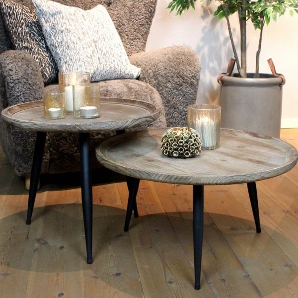 Vega Tisch gro 60 x H33,5 cm - Natur