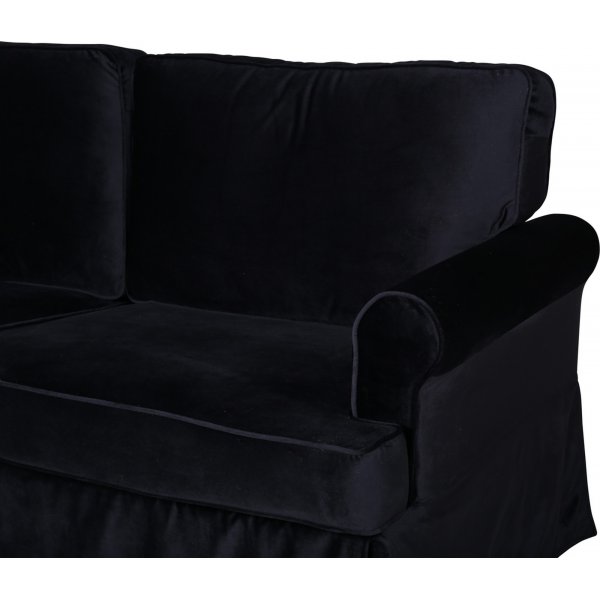 2-Sitzer-Sofa aus Stoff - Schwarz