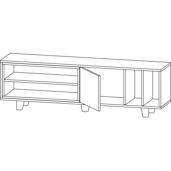 Rosmar Medienbank - Eiche/wei
