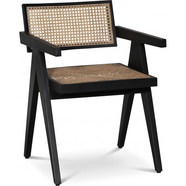 Strmsberg Gestellstuhl - Schwarzes Mahagoni/Rattan