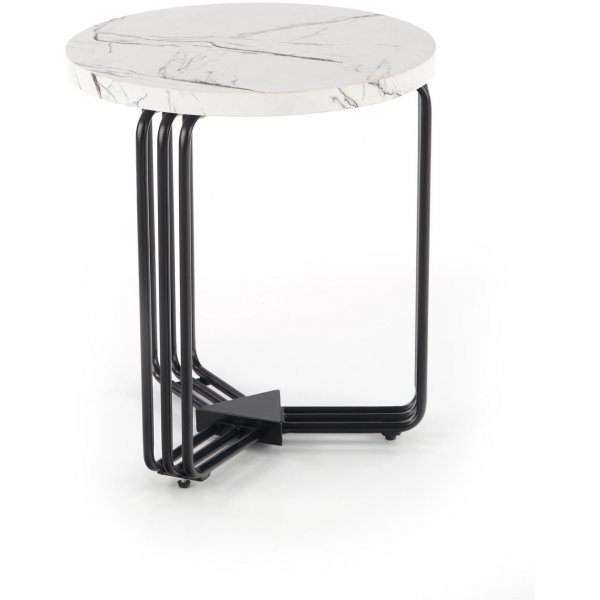 Tisvilde Couchtisch Ø40 cm - Weißer Marmor/Schwarz Tisvilde Couchtisch Ø40 cm - Weißer Marmor/Schwarz