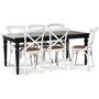 Paris Essgruppe 180 cm Tisch schwarz + 6 wei Gaston Esszimmersthle