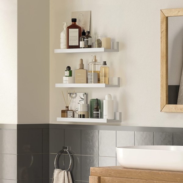 Suwon Wandregal 38 cm, 3er-Pack - Wei