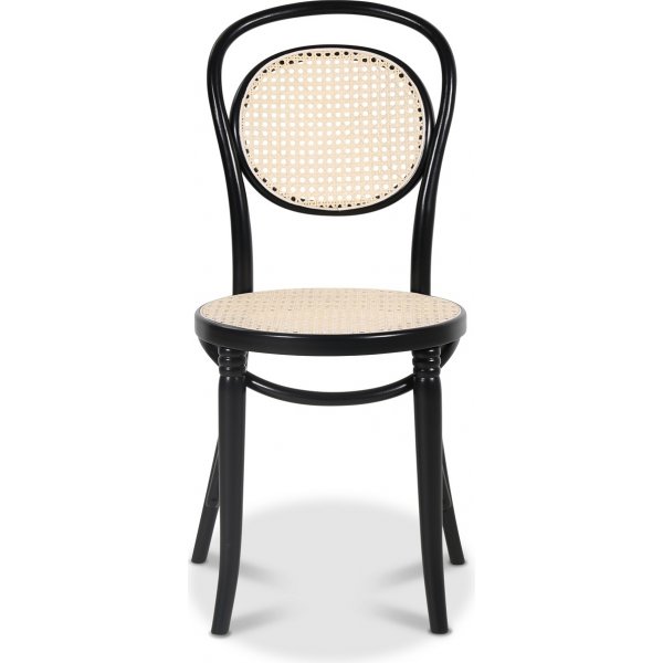 Bugholzstuhl No 10 Classic - Schwarz / Rattan
