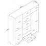 Baden Kleiderschrank 11 - Nussbaum/wei
