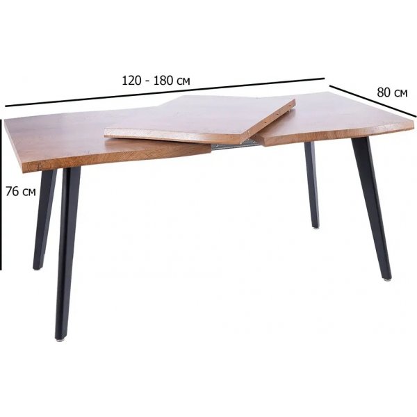 Fresno Esstisch 120-180 cm - Artisan Eiche/schwarz