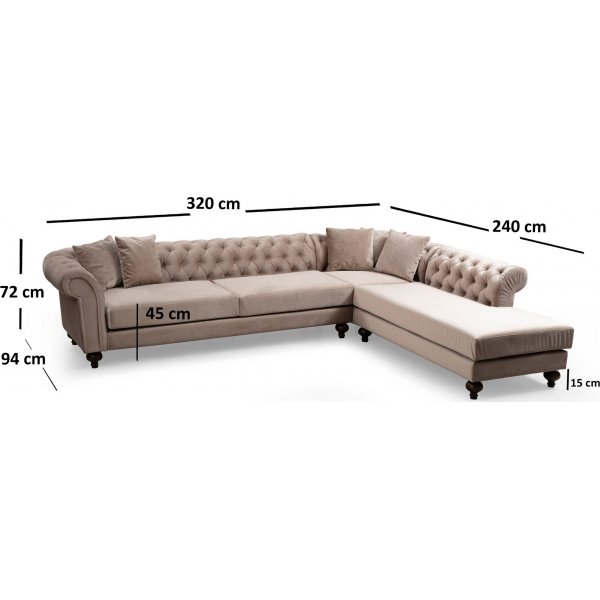 Bogart Ecksofa - Beige
