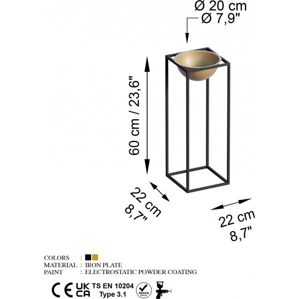 Plato 21 Topf - Schwarz/Gold