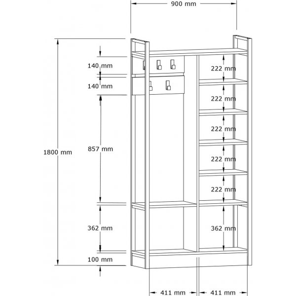 Begonya Flurmöbel - Saphir/schwarz Begonya Flurmöbel - Saphir/schwarz