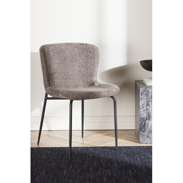 Modesto Esszimmerstuhl - Braunes Bouclé Modesto Esszimmerstuhl - Braunes Bouclé