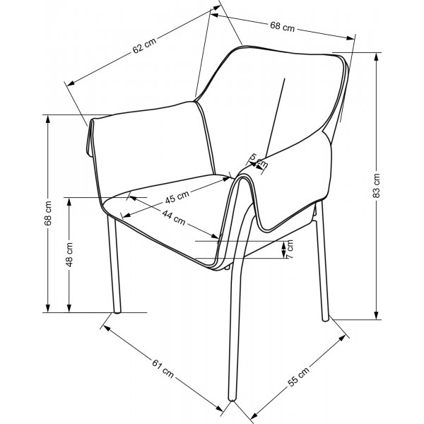 Cadeira Esszimmerstuhl 522 - Grau Cadeira Esszimmerstuhl 522 - Grau