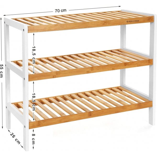 Japonica Schuhregal 70 x 55 cm - Bambus/wei�