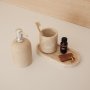 Beiges Badezimmer-Set aus Travertin-Marmor mit 3 Teilen
