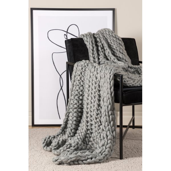 Hgg Plaid 130x170 cm - Hellgrau