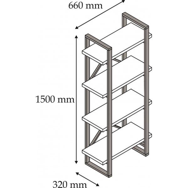 Alaro modernes Bcherregal - Nussbaum