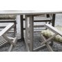 Essgruppe Salt graues Teakholz: Zerlegbarer Tisch mit 4 Salt Gestellsthlen in grauem Teakholz