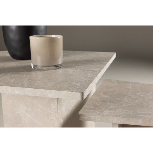 Sala Couchtisch 40/60 x 40/60 cm - Beige Marmoroptik Sala Couchtisch 40/60 x 40/60 cm - Beige Marmoroptik