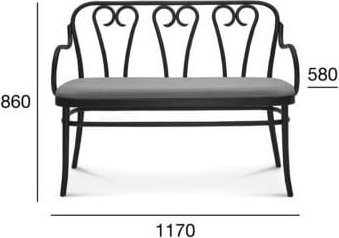Sitzbank Nr. 16 - Optionale Farbe des Rahmens und der Polsterung