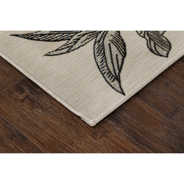 Domani Flower flach gewebter Teppich Weiß Domani Flower flach gewebter Teppich Weiß