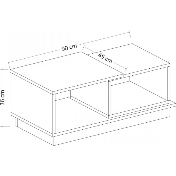 Viyana Couchtisch 90 x 45 cm - Wei/Eiche