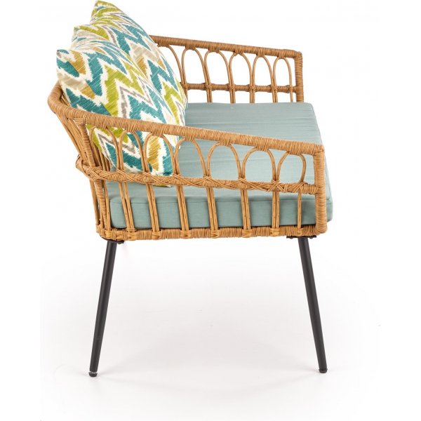 Ulmer 2-Sitzer-Sofa - Rattan + Textilreinigung fr Mbel