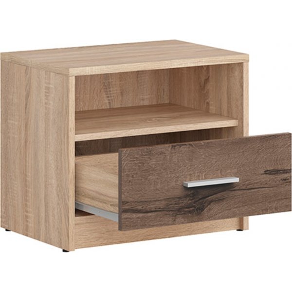 Nepo Plus Nachttisch - Sonoma-Eiche/Eiche dunkel