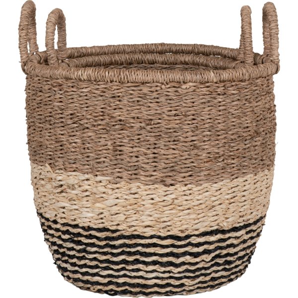 Lima-Korbset, 2-tlg. Natur/Braun/Schwarz Lima-Korbset, 2-tlg. Natur/Braun/Schwarz