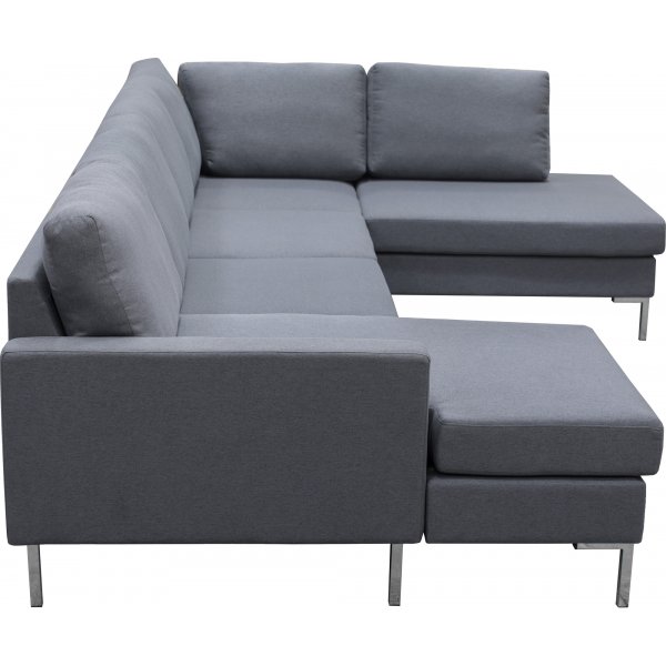 Nova U-Sofa Hellgrauer Stoff - Rechts