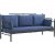 Hampus 3-Sitzer Outdoor-Sofa - Schwarz/Blau + Mbelpflegeset fr Textilien