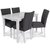 Sandhamn Esstischgruppe 120 cm Tisch mit 4 Crocket Sthlen in grauem Stoff + Fleckentferner fr Mbel