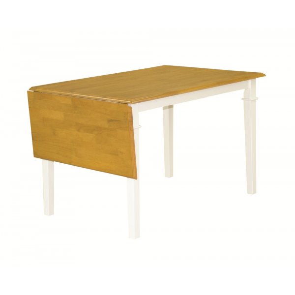 minne Klapptisch 120-160 cm - Wei/Eiche gebeizt