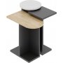 Mund Tisch 51 x 13 cm - Anthrazit/Eiche/Wei