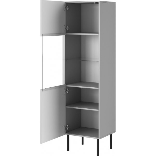 Asensio Vitrine - Hellgrau/Schwarz
