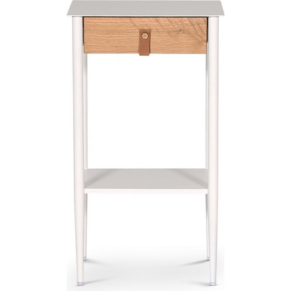 Flash Nachttisch - Weie/gelte Eiche + Mbelfe