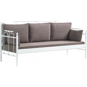 Hampus 3-Sitzer Outdoor-Sofa - Wei/Braun + Mbelpflegeset fr Textilien