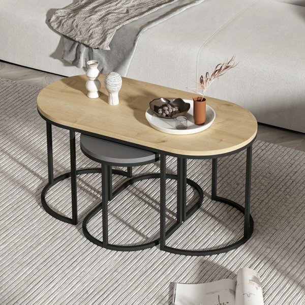 Dena Tisch 35/90 x 30/45 cm - Eiche/Anthrazit