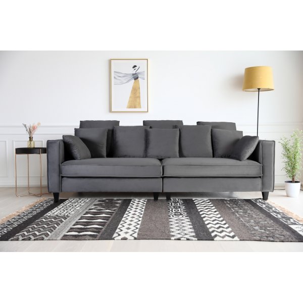 Brandy Lounge 3,5-Sitzer Sofa XL - Dunkelgrau (Samt)