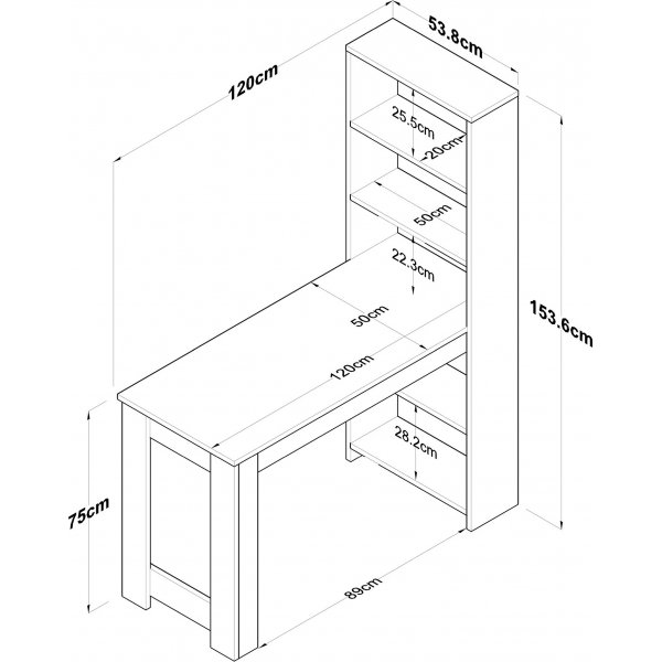 Jalle Esstisch 120 x 54 cm - Nussbaum/weiß Jalle Esstisch 120 x 54 cm - Nussbaum/weiß