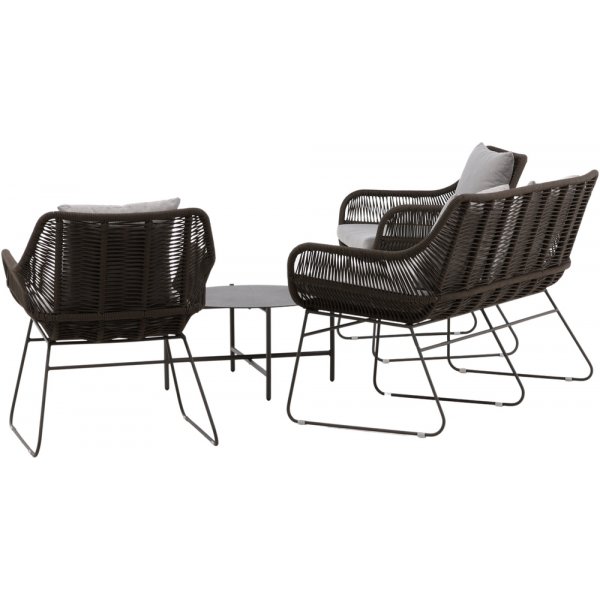 Sofagruppe Davao - Dunkelgrau/Braun