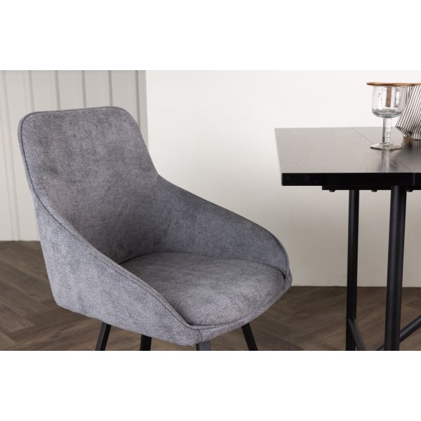 Rosie Esszimmerstuhl - Grau/Schwarz