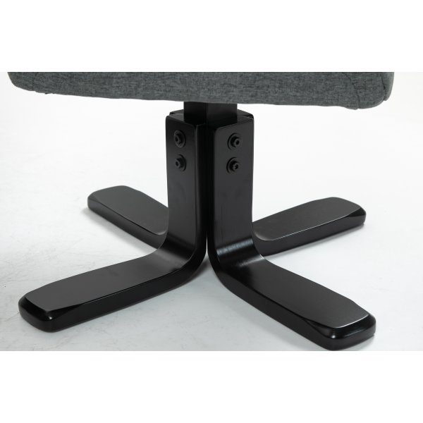 Relaxsessel mit Fuhocker grau - Oslo