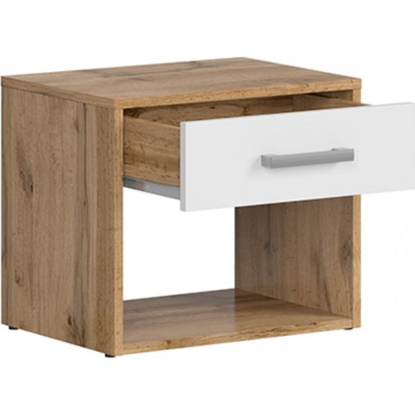 Matos Nachttisch - Eiche/wei