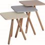 Dreifach gedeckter Tisch 34 x 34 cm - Cappuccino/Grau/Creme