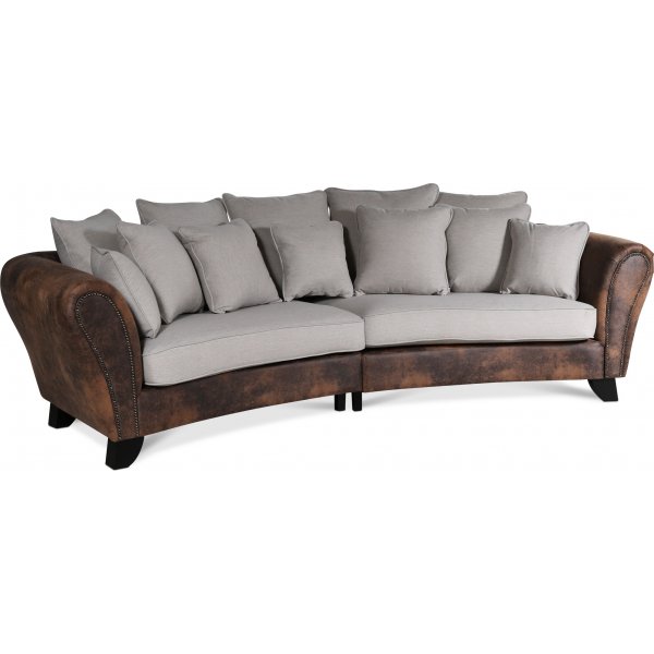 Western 4-Sitzer gebogenes Sofa - Vintage / Beige