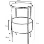 Pergo Beistelltisch mit Korb 40 cm - Schwarz/Walnuss