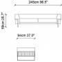 Magenta 3-Sitzer-Sofa - Dunkelbraun